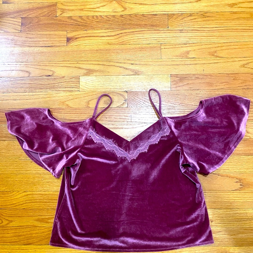 Purple velvet top